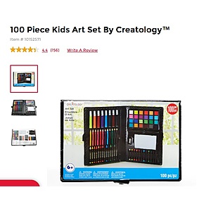 100 Piece Kids Art Set By Creatology for $2.99+ Free store pick up @ Michaels