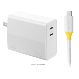 100W Insignia Dual Port USB-C Compact Wall Charger Kit (White) for $34.99