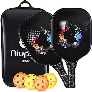 2 Niupipo USAPA Approved Graphite Pickleball Paddles + 10 balls total $40