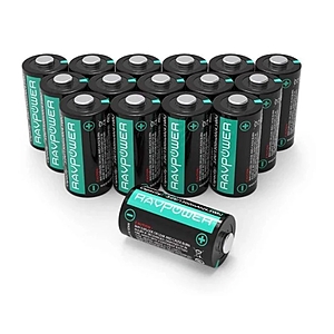 16-Pack 1500mAh Each CR123A 3V Lithium Battery for $18.99