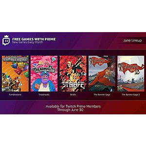 PC - Twitch Amazon Prime Members - June Free Games - Live (Banner Saga 1+2, Strafe, Treadnauts, Tumblestone)