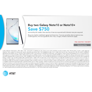 Costco: AT&T Samsung Note10 / S10 BOGO, S10 $200 rebate, and Note10 $400 Trade-in