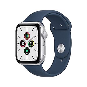 Apple Watch SE 44mm GPS Smartwatch w/ Aluminium Case (Silver Case, Blue Band) $229 + Free Shipping