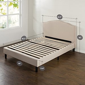 Zinus - Extra 30% Off: Paris Upholstered Scalloped Platform Bed: Queen $162.50, Full $150.50 + Free S/H