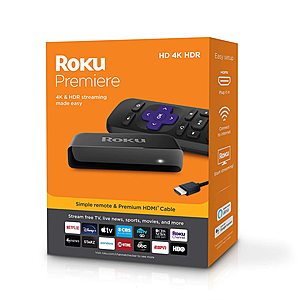 Roku Premiere 4K Streaming Media Player $30 + Free Shipping