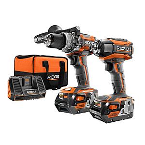 RIDGID R9205 Gen5X Brushless 18-V Compact Hammer Drill and 3-Speed Impact Driver Kit w/two 4 Ah Batteries, Charger and Bag $159.99 (Factory Blemished) Direct Tools Factory Outlet