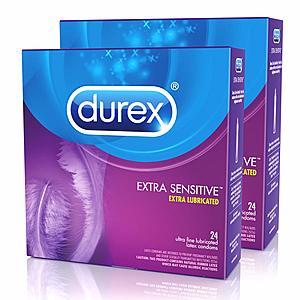 Amazon: 2-Pack Durex Extra Sensitive Condoms (24 ct.) $8.72 or K-Y Yours & Mind Couples Lubricant $6.28 after $3 Slickdeals Rebate