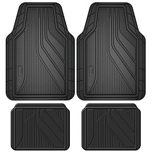Dickies Automotive Floor Mats Trim to Fit All-Weather Rubber, Black, 4 Pieces $10 at Walmart