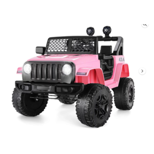 Funcid 12V Kids Powered Ride on Truck Car with Parent Remote Control  Bluetooth Music  Spring Suspension  LED Lights - Pink $149.99