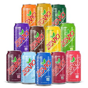 24-Pk 12-Oz Zevia Zero Calorie Soda (Rainbow Variety Pack) $14.40 w/ S&S + Free Shipping w/ Prime or on orders $25+