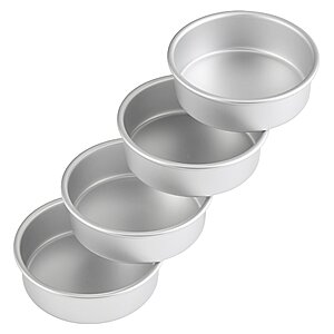 4-Pc 6-In Wilton Aluminum Round Cake Pan Set $19 + Free Shipping w/ Prime or on orders $25+