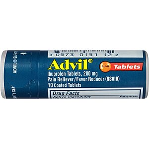 Advil Pain Reliever & Fever Reducer Tablets: 300-Ct  $12.70, 100-Ct $6, 10-Ct $1.20 w/ Subscribe & Save & More