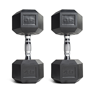 CAP Barbell Coated Hex Dumbbells: 2-Pack 30lbs $56.45, 2-Pack 40lbs $80 + Free S/H