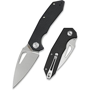 Select Kubey Knives: Coeus G10 Handle 3.11" Bead Blasted D2 Folding (Black) $25 & More + Free S/H