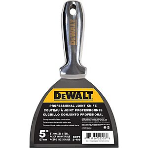 DEWALT 5" All Stainless Steel Joint Knife | One-Piece Premium Polished Metal Putty Blade | 2-405 $9
