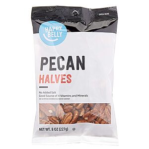 8-Oz Happy Belly Pecan Halves (No Added Salt) $3.61 w/ S&S + Free Shipping w/ Prime or on orders over $35