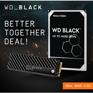 Purchase a new WD Black SN750 NVMe SSD w/Heatsink and get a WD Black HDD free $119.99 w/either 20% Plex Pass Coupon or WD Student Discount