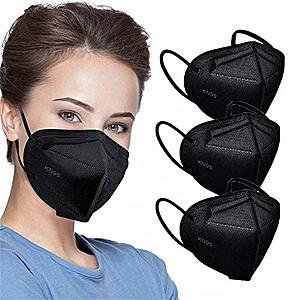 50-Pack KN95 5-Layer Disposable Face Masks (Black) $5.95