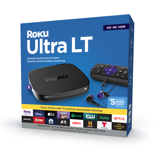 Roku Ultra LT 4K HDR Streaming Device w/ Ethernet Port, Voice Remote, & Headphones $49 + Free Shipping