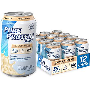 12-Pack 11-Oz Pure Protein Vanilla Cream Protein Shake $11.10 w/ S&S + Free Shipping w/ Prime or $25+