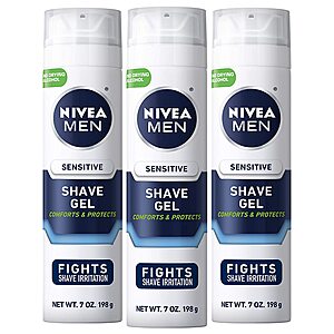 3-Pack 7-Oz NIVEA MEN Sensitive Shaving Gel $6 w/ S&S + Free Shipping w/ Prime or $25+