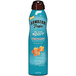 6-Ounce Hawaiian Tropic Island SPF 15 Sport Sunscreen Spray $2.20 + Free S&H Orders $35+