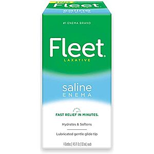 2-Pack 4.5-Oz Fleet Laxative Saline Enema $1.40 w/ S&S + Free Shipping w/ Prime or $25+