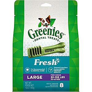 12-oz Greenies Natural Dental Dog Treats (Blueberry or Fresh) From $8.25 w/ Subscribe & Save