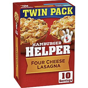 Twin Pack Betty Crocker Hamburger Helper Meals (Various Flavors) $1.75 w/ S&S + Free Shipping w/ Prime or $25+