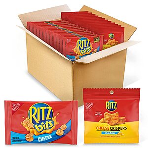 48-Count Ritz Bits Cheese Crackers + Crispers Cheddar Chips Variety Snack Pack $15.05