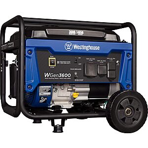 Westinghouse WGen3600 Portable Generator (3600 Rated Watts & 4650 Peak Watts) $286 + Free Shipping
