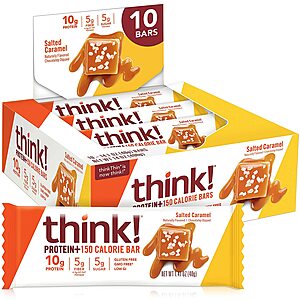 10-Count 1.4-Oz think! Protein Bars (Salted Caramel) $7.35 + Free Shipping w/ Prime or $25+
