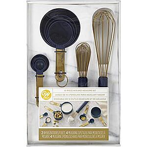 10-Piece Wilton Measuring Cups, Measuring Spoons and Whisks Set (Navy Blue & Gold) $10.79 + Free Shipping w/ Prime or $25+