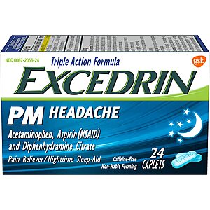 24-Count Excedrin PM Headache Sleep Relief Caplets $2.35 w/ S&S + Free S&H w/ Prime or $25+
