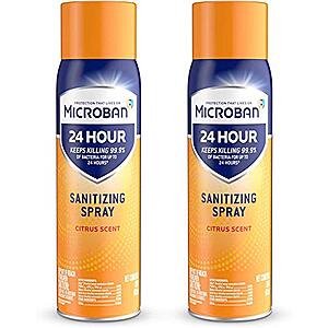 2-Count 15-Oz Microban 24 Hour Sanitizing and Antibacterial Spray (Citrus) $3.70 w/ S&S + Free S&H w/ Prime or $25+