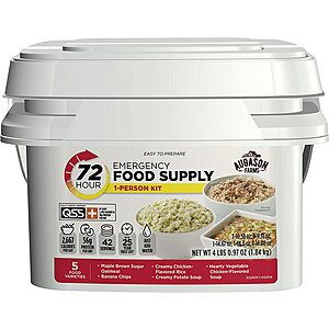 4-Lb 1-Oz Augason Farms 72-Hour 1-Person Emergency Food Supply Kit $20.65