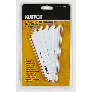 5-Pack 6" 24-TPI Klutch Bi-Metal Reciprocating Saw Blades $4 + Free Shipping