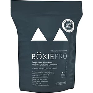 16-Lbs BoxiePro Clumping Cat Litter (Deep Clean, Scent Free, Probiotic) $13 w/ S&S + Free Shipping w/ Prime or on $25+