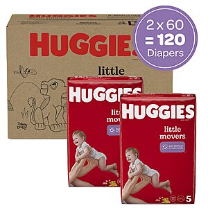 *BACK* 120-Count Huggies Little Movers Baby Diapers Size 5 (27+ lbs) $28.65 + Free Shipping