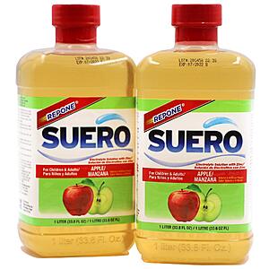 *BACK* 2-Pack 33.8-Oz REPONE SUERO Electrolyte Solution with Zinc (Apple) $3.37 + Free Shipping w/ Prime or on $25+