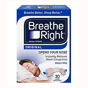 Breathe Right Nasal Strips: 26-Ct Extra Strength $7.70, 30-Ct Regular Strength $7.90 w/ Subscribe & Save