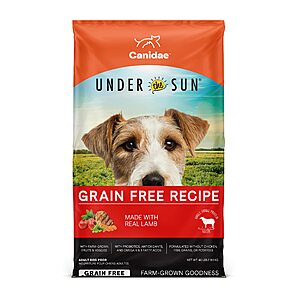 40-Lbs Canidae Under the Sun Premium Dry Dog Food For Puppies, Adults and Senior Dogs (Lamb Recipe, Grain Free) $37.39 + Free Shipping