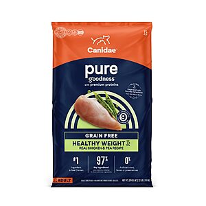 22-Lbs Canidae PURE Healthy Weight Limited Ingredient Premium Adult Dry Dog Food (Grain Free, Chicken & Pea) $32.60 w/ S&S + Free Shipping