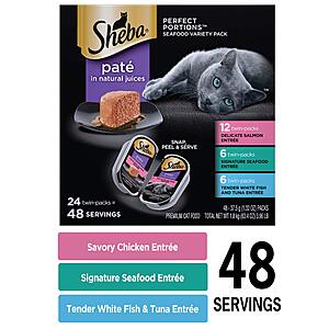 24-Count Sheba Perfect Portions Paté Adult Wet Cat Food Trays (48 Servings) 2 for $29.40 w/ S&S + Free S/H