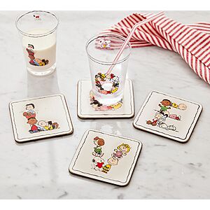 Set of 4 Pottery Barn Peanuts Love Cork Coasters $5.95 + Free Shipping