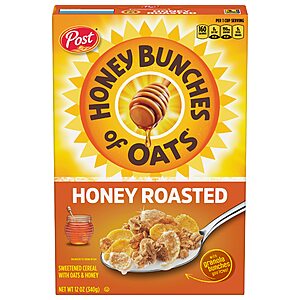12-Ounce Honey Bunches of Oats Cereal (Honey Roasted) $2