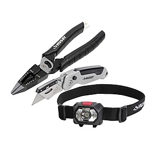 8" Husky 6-in-1 Multi-Function Pliers, 300 Lumens Headlamp and Pro Folding Utility Knife $14 + Free Shipping