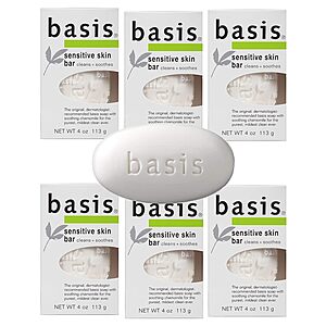 12-Count Basis Sensitive Skin Bar Soap w/ Chamomile and Aloe Vera $10.40 ($0.87 each bar) w/ S&S + Free Shipping w/ Prime or on $35+