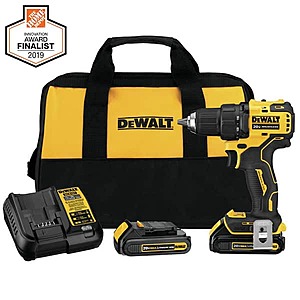 DEWALT ATOMIC 20V MAX Cordless Brushless Compact 1/2" Drill/Driver, (2) 20V 1.3Ah Batteries, Charger and Bag $89 + Free Shipping
