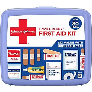 80-Piece Johnson & Johnson Travel Ready Portable Emergency First Aid Kit $7.85 + Free S&H w/ Prime or $35+